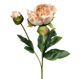48cm Artificial Vintage Pink Peony Stem