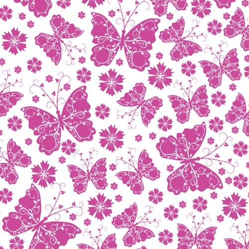80cm x 100m Hot Pink Butterfly Cellophane - LARGE ITEM