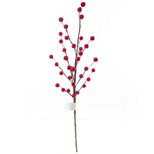 55cm Red Berry Spray Single Stem Artificial - Christmas Wreath