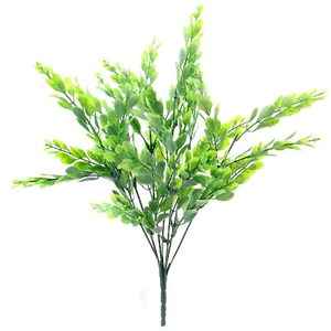 37cm Plastic Mini Leaf Bush 2 Tone Green
