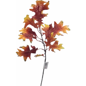 67 cm Artificial Autumn Oak Leaf Spray Orange/Red