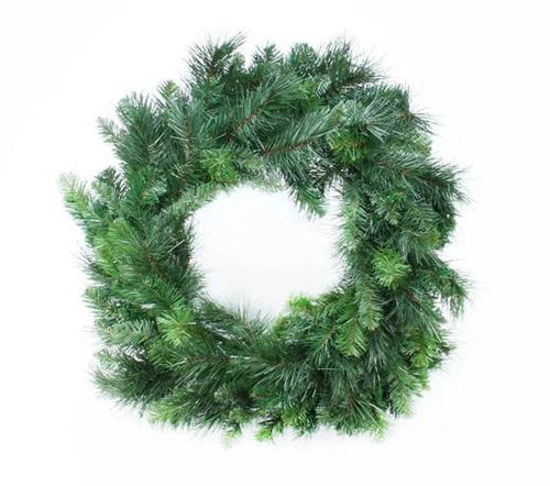 Deluxe Evergreen Double Wreath (150 Tips) (24 inch) - Christmas Spruce