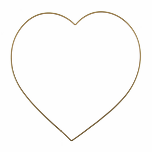 20cm Gold Metal Heart - Craft Hoop Wire Frame - Christmas Wreath Artificial