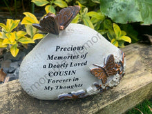 Load image into Gallery viewer, Memorial Bronze 3D Butterfly Flower Stone Plaque Tribute Graveside Ornament