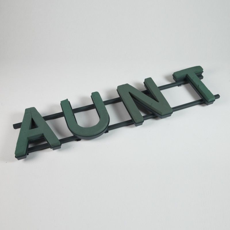Aunt Plastic Backed Letter Frame - Wet Foam - Val Spicer - LARGE ITEM