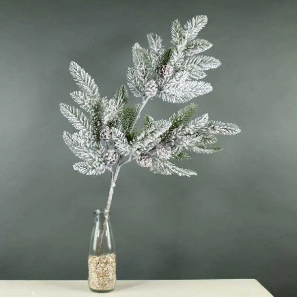 90cm Snowy Pine Tree Spray - Christmas Artificial Snow Spruce