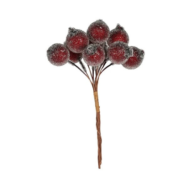 10cm x 10 Burgundy Berries on a Pick - Christmas Wreath Garland Decoration