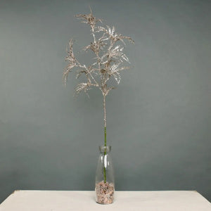 70cm Champagne Glitter Arelia Leaf Single Stem Branch - Christmas Xmas Artificial Greenery