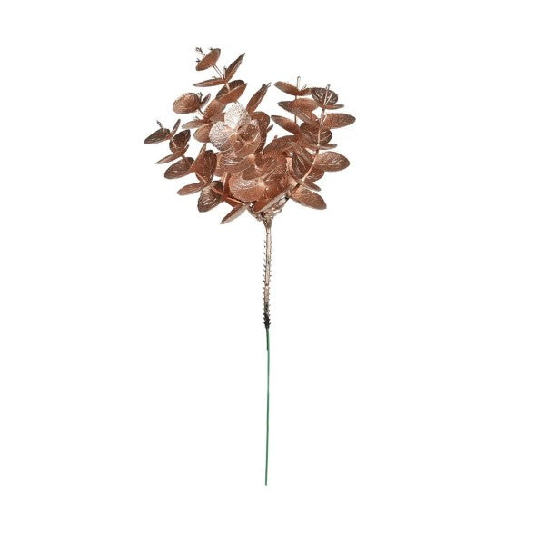 25cm Eucalyptus Pick Metallic Rose Gold - Christmas Artificial