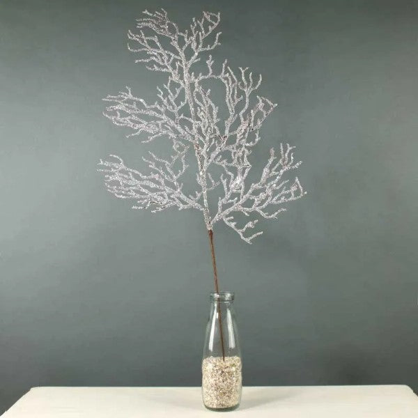 80cm Large Snowy Twig Branch - Christmas Artificial Glitter Pine