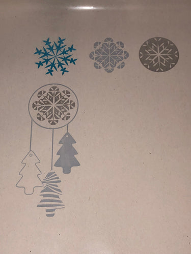 80cm x 120m - Blue & Silver Snowflakes & Trees Film Christmas Cellophane - Floral Craft Design