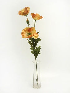 75cm Brown Poppy Spray -  Artificial Silk Flower