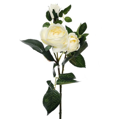 42cm Artificial Prize Rose Spray Cream