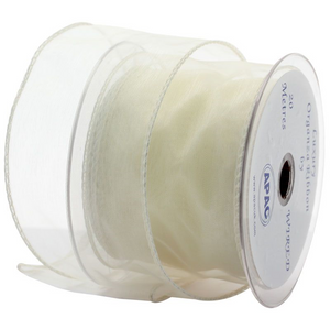 70mm Cream Wired Edge Organza Ribbon