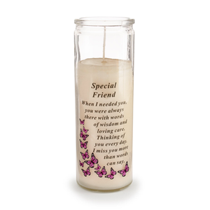 Glass Vase Memorial Candle Remembrance Graveside Gift Tribute Flower Garden