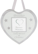 Load image into Gallery viewer, Glass Christmas Memorial Photo Frame Bauble Hanger - Xmas Plaque Verse Graveside