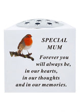 Load image into Gallery viewer, White Robin Memorial Rose Bowl Flower Vase – Grave Plaque Tribute Ornament