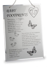 Load image into Gallery viewer, 28cm Glass Memorial Plaque Memory Hanging Baby Loss Miscarriage Heaven Butterfly