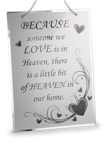 28cm Glass Memorial Plaque Memory Hanging Baby Loss Miscarriage Heaven Butterfly