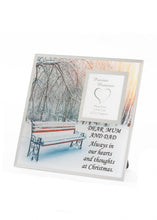 Load image into Gallery viewer, Memorial Christmas Photo Frame Bench Snow Scene - Xmas Plaque Verse Home