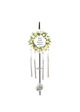 Load image into Gallery viewer, Cream Rose Memorial Wind Chime Hanging Crook Tribute Plaque Graveside Ornament