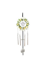 Load image into Gallery viewer, Cream Rose Memorial Wind Chime Hanging Crook Tribute Plaque Graveside Ornament