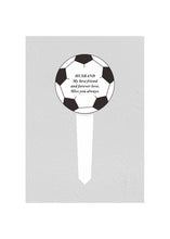 Load image into Gallery viewer, Black &amp; White Plastic Football Memorial Stake Graveside Stick Spike Crematorium
