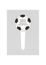 Load image into Gallery viewer, Black &amp; White Plastic Football Memorial Stake Graveside Stick Spike Crematorium
