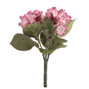 23 cm Artificial Hydrangea Bush Pink
