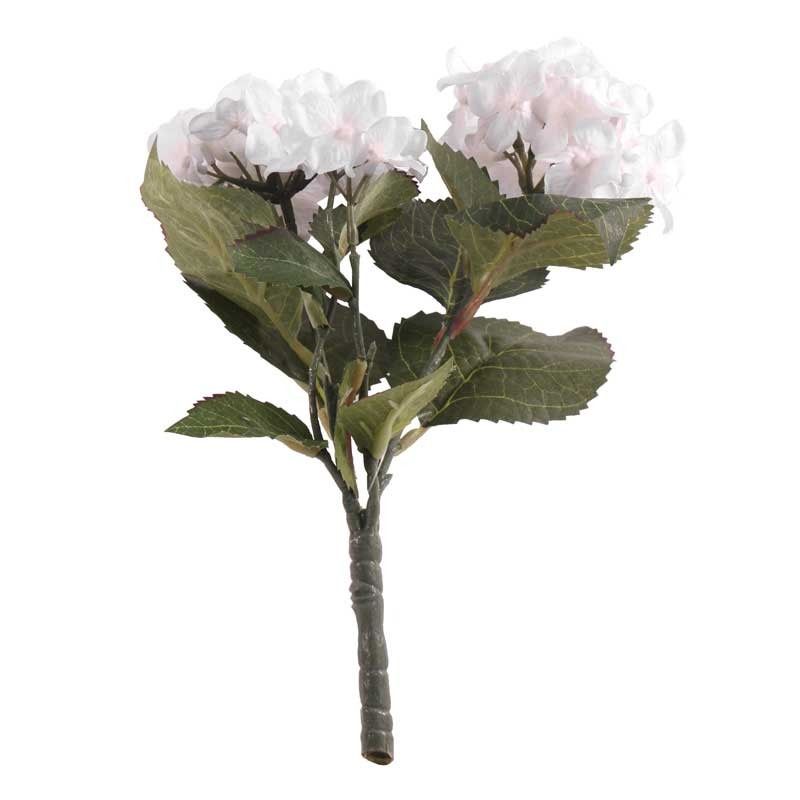 23 cm Artificial Hydrangea Bush White