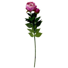 Load image into Gallery viewer, 78cm Artificial Fuchsia Peony Stem - 2 Heads - Flower Floral