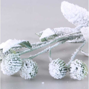 79cm Arctium Spray with 11 Fruits Green/Lavender - Christmas Artificial Greenery Snow