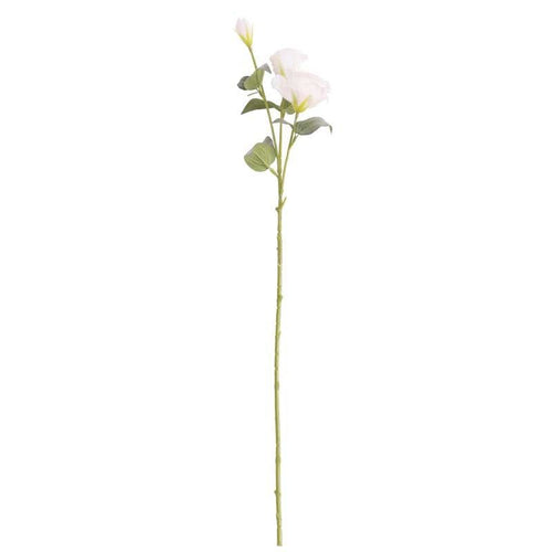 73cm Artificial Flower White Lisianthus Spray - Single Stem
