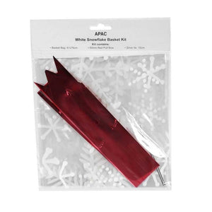 1 x Hamper/Basket Decoration Kit - Bag Bow Tie - Christmas Gold Silver Red White Snowflake