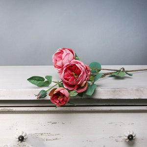 Dusky Pink Vintage English Rose Spray 69 cm - Artificial Flower
