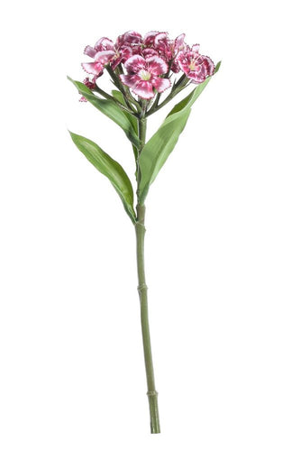 32cm Artificial Garden Dianthus Short Single Stem Plum