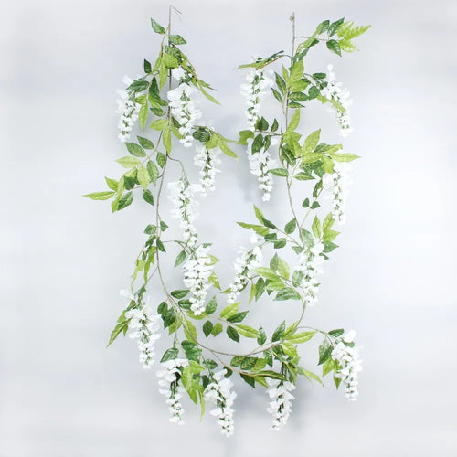 210cm (7ft) Wisteria Garland Cream - Wedding Decoration