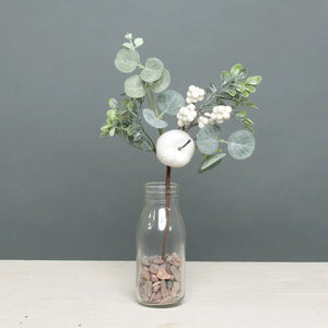 26cm Eucalyptus White Berry & Apple Pick with Sparkle - Christmas Artificial Xmas Wreath