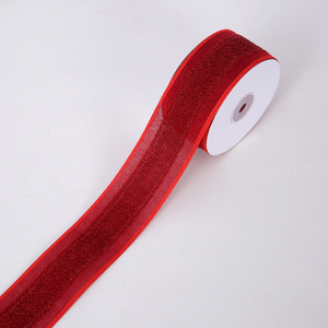50 mm Hessian/Fabric/Woven Edge Ribbon Red