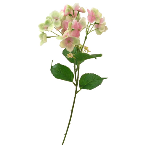 48 cm Artificial Pink & Green Hydrangea Single Stem