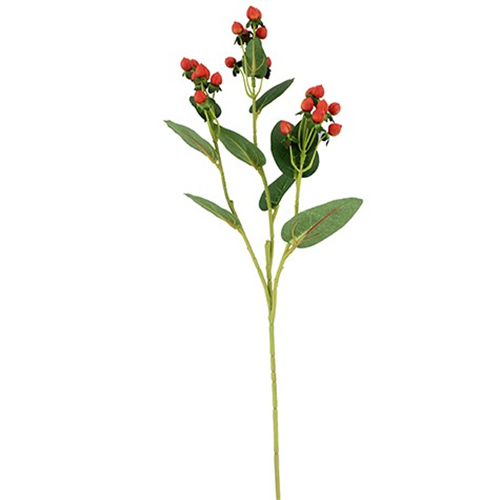 68 cm Artificial Red Hypericum Berry Spray