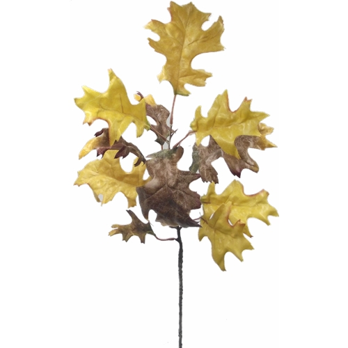 67 cm Artificial Autumn Oak Leaf Spray Yellow/Brown