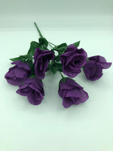 35cm Purple Artificial Flower Bunch - Lily Carnation Rose