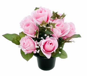 Rosebud and Ivy - Artificial Flower Grave Crem Pot