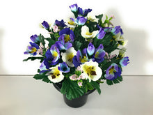 Load image into Gallery viewer, Pansy Articifical Flower Grave Crem Pot