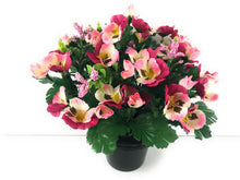 Load image into Gallery viewer, Pansy Articifical Flower Grave Crem Pot