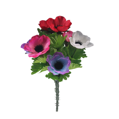 27cm Mixed Multi-Colour Anemone Bush