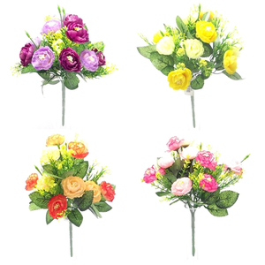 29cm Mini Cabbage Rose Spring Bush Bunch - Assorted Colours